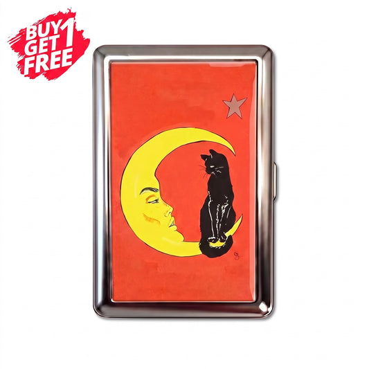 Moon Cat Tin Cardholder Wallet